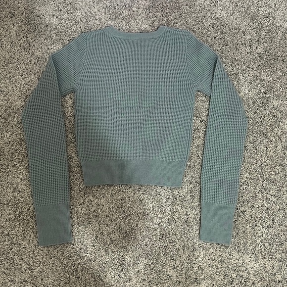 Garage Melange Blue Waffle Sweater Size XS - Picture 2 of 3